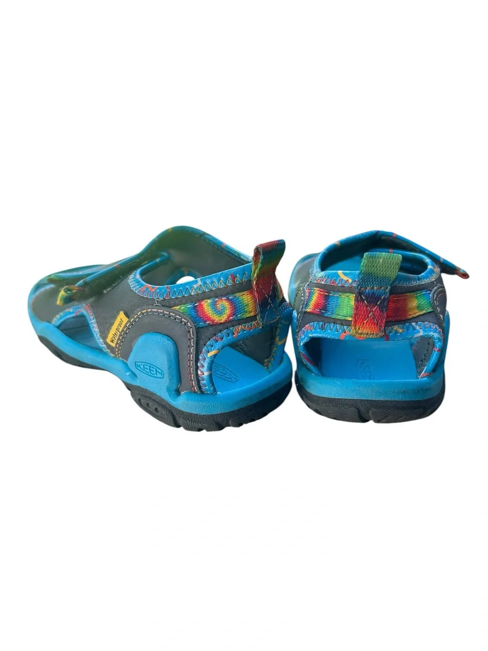KEEN Kids Knotch Creek Shoes‎ Sandals Rainbow Tie Dye Trim Sz 11 Little Kid
